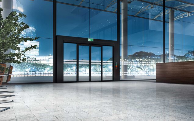 GU Automatic otomatik kayar kapı, ofis binaları, oteller, mağazalar ve kamu tesislerinde modern ve güvenli girişler için.