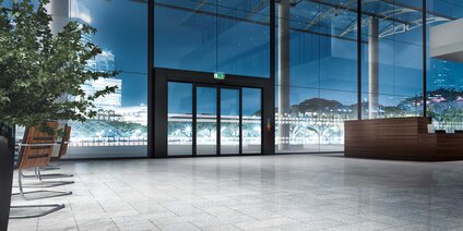 GU Automatic otomatik kayar kapı, ofis binaları, oteller, mağazalar ve kamu tesislerinde modern ve güvenli girişler için.