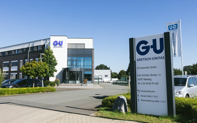 Bild des Unternehmensgebäudes von GU Automatic, Zentrale für innovative und hochwertige automatische Türsysteme.