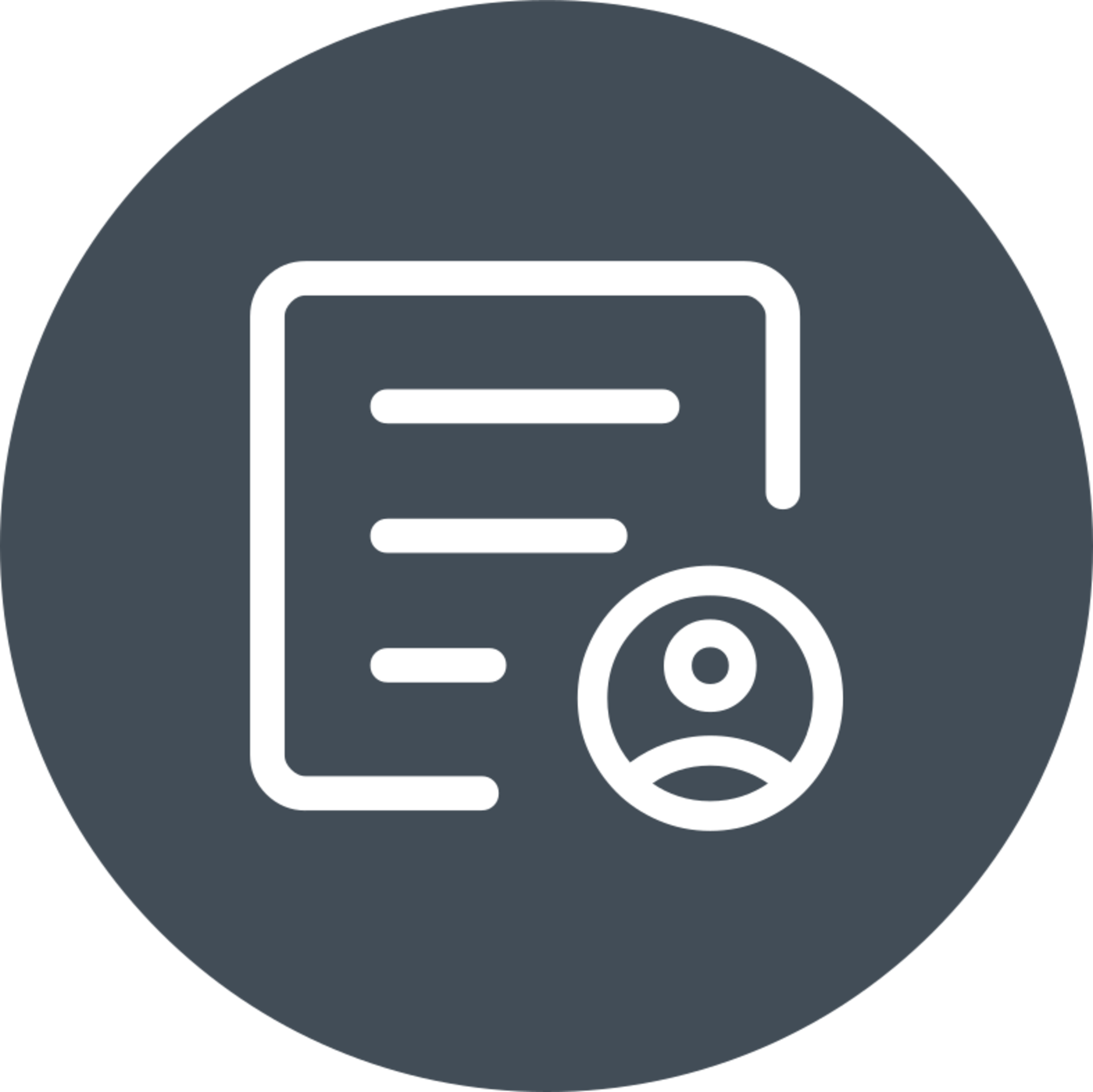 Dokument mit Personen-Symbol, Icon für Eingangsbestätigung Bewerbung