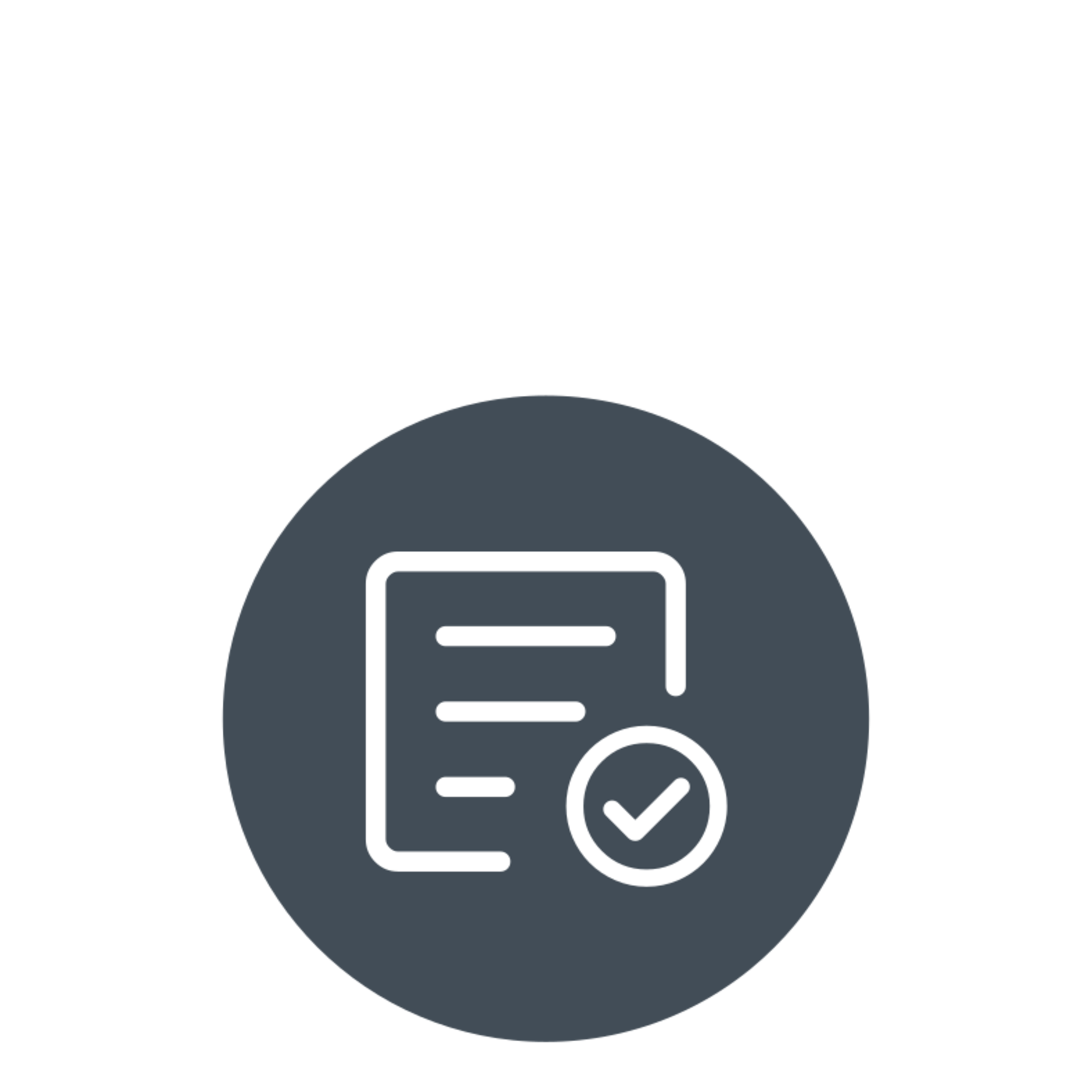 Dokument mit Häkchen-Symbol, Icon für Prüfung Bewerbung