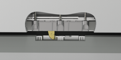 Kilitli konumda ek kilit SBS bb'nin detaylı görünümü