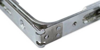 Merkezi kilit UNI-JET, dişli kutusu ile makaslı stulpun kilitleme ile bağlantısının detaylı görünümü