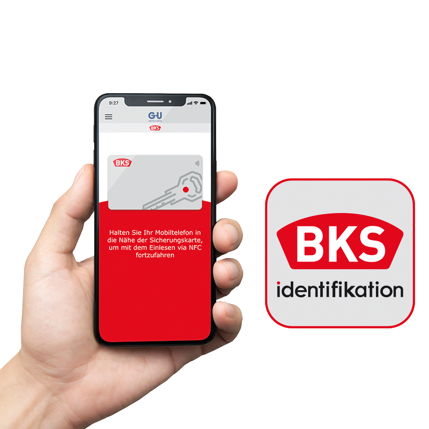 El akıllı telefon tutuyor – BKS identifikation uygulamasının görüntüsü