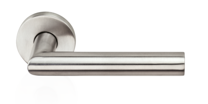 Kolu modeli BELCANTO – yuvarlak rozetli kapı kolu – yüzey: mat paslanmaz çelik